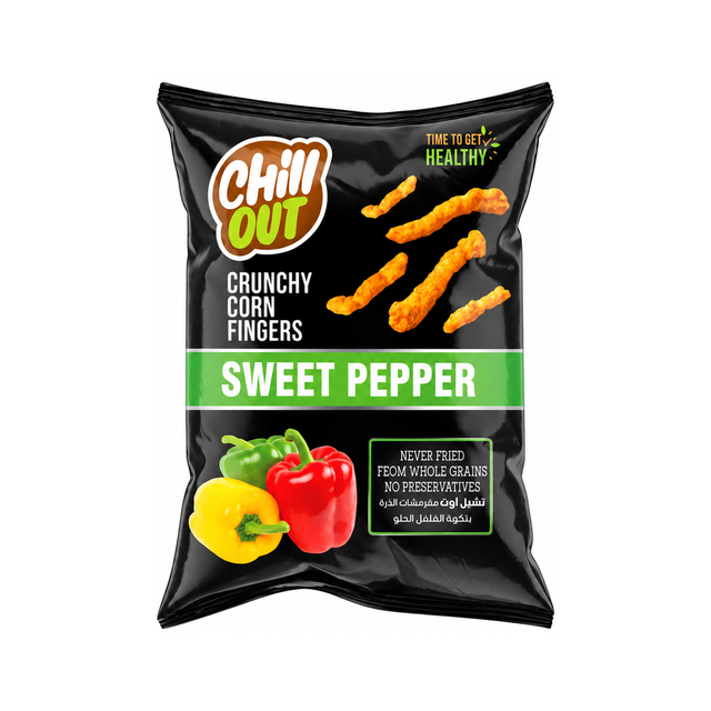 Chill Out Crunchy Corn Fingers — Sweet Pepper on a white background