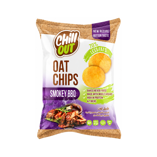 Chill Out Oat Chips — Smokey BBQ on a white background