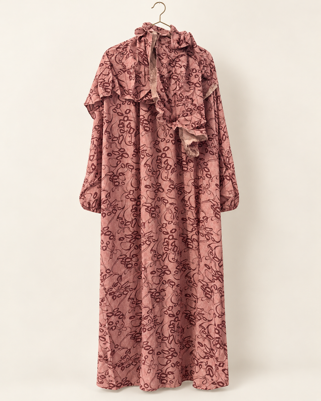Yara Mauve Abstract Floral Abaya — studio hero image