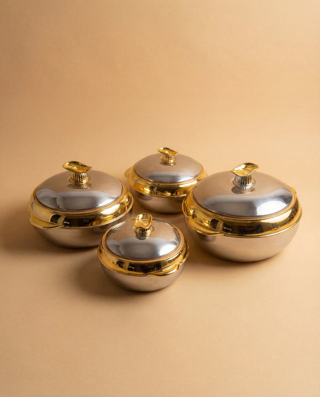 Serving Hot Pot Set — Gold & Silver Finish