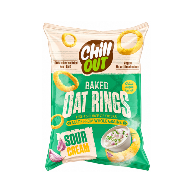 Chill Out Baked Oat Rings — Sour Cream on a white background