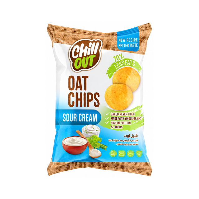 Chill Out Oat Chips — Sour Cream on a white background