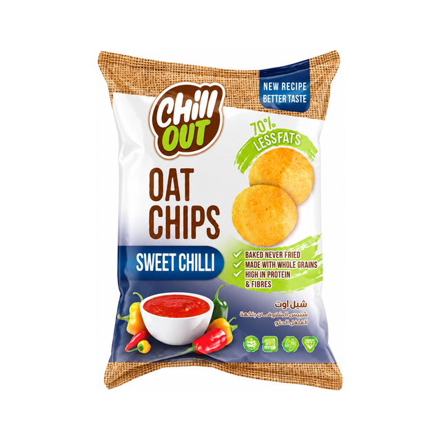 Chill Out Oat Chips — Sweet Chilli on a white background