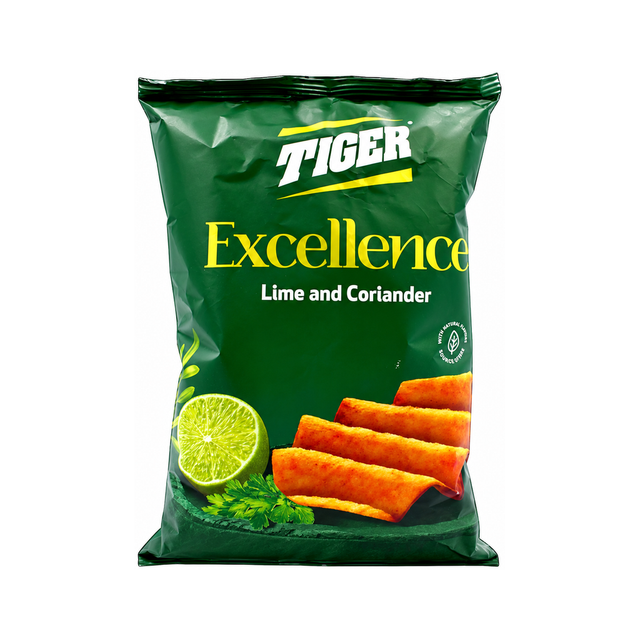 Tiger Excellence Chips — Lime & Coriander on a white background