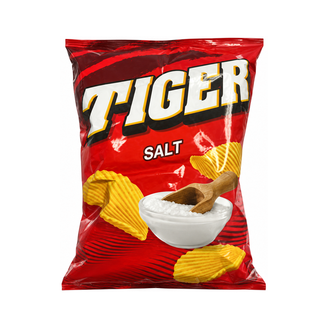 Tiger Max Chips — Salt on a white background