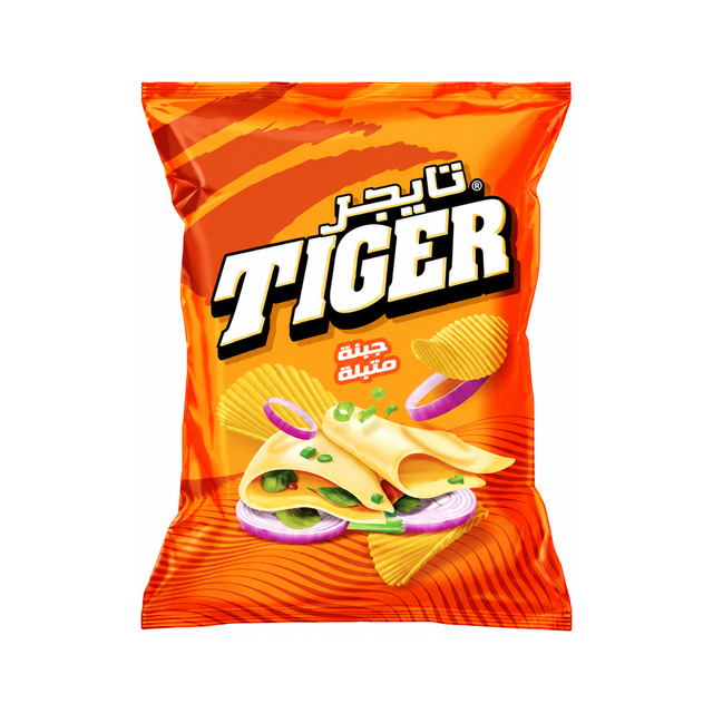 Tiger Mega Chips — Seasoned Cheese on a white background