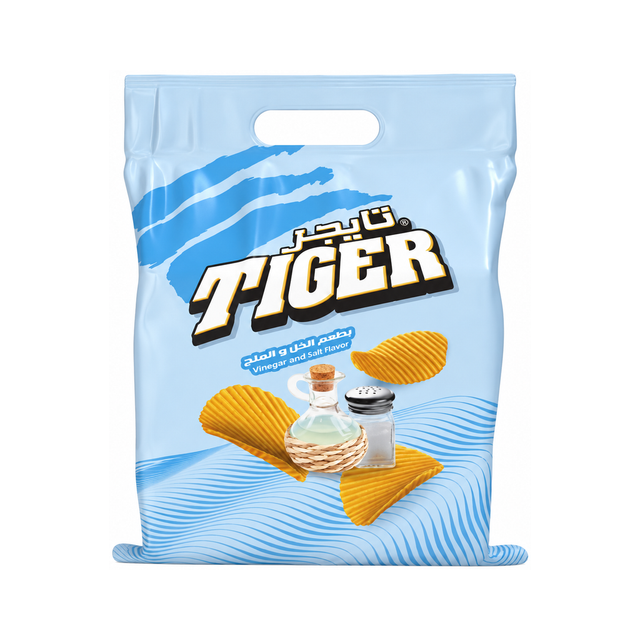 Tiger Plus Chips Multipack — Salt & Vinegar on a white background