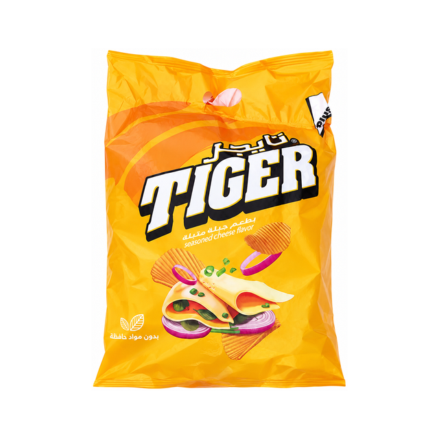 Tiger Plus Chips Multipack — Seasoned Cheese on a white background