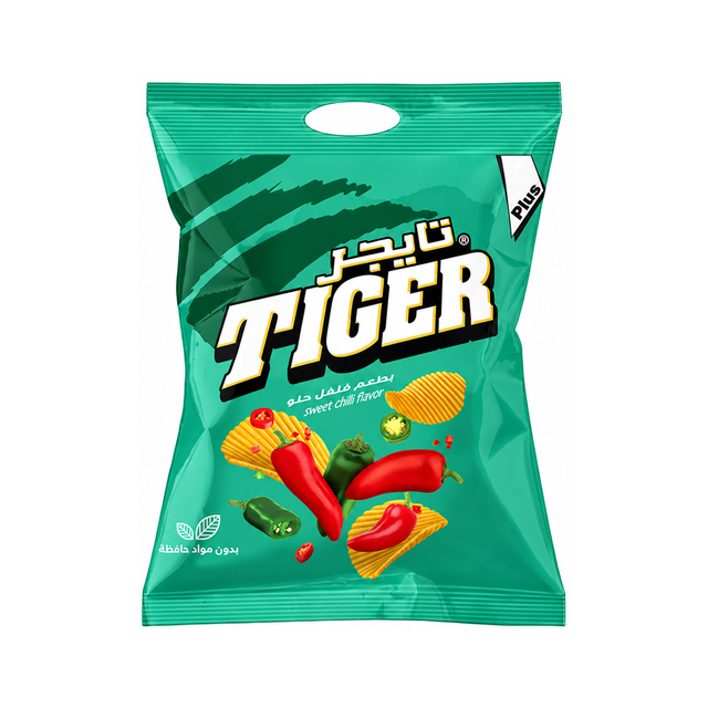 Tiger Plus Chips Multipack — Sweet Chilli on a white background