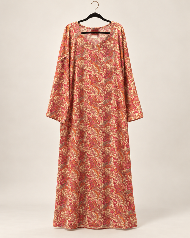 Yara Rose Paisley Abaya — studio product image
